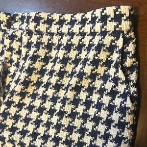 Zara Black and Cream Houndstooth High Waist Shorts